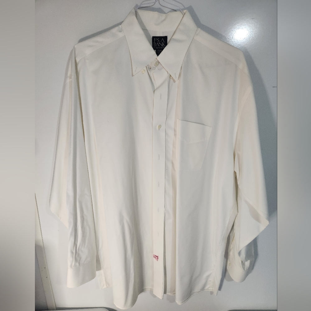 Jos. A. Bank Men's White Dress Shirt, Size 17.5x35